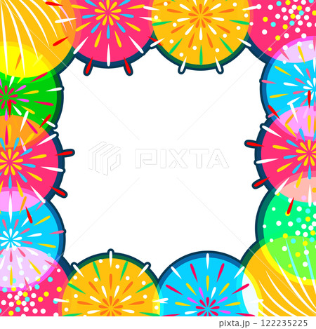 夏祭り カラフルな打ち上げ花火の壁紙・背景素材 夏祭り カラフルな打ち上げ花火の壁紙・背景素材 122235225