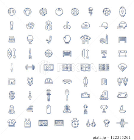 カラーシャドウスポーツ関連のイラストアイコンセット カラーシャドウスポーツ関連のイラストアイコンセット 122235261