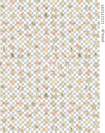 Antique style old mahjong tile wallpaper illustration 122235285