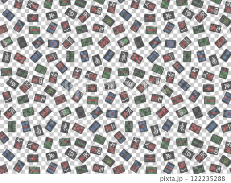 Black mahjong tile wallpaper illustration 122235288