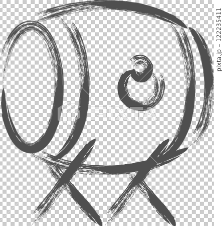 與樂器相關的單幅手繪插圖:日本鼓 與樂器相關的單幅手繪插圖:日本鼓 122235411