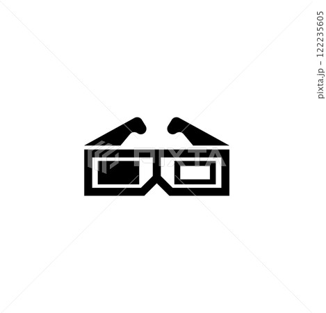 Sleek 3D glasses icon for cinema or VR experiences 122235605