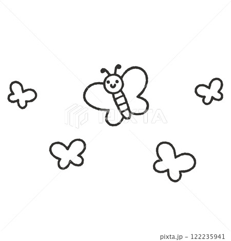 ひらひらと舞うちょうちょうの春イラスト 122235941