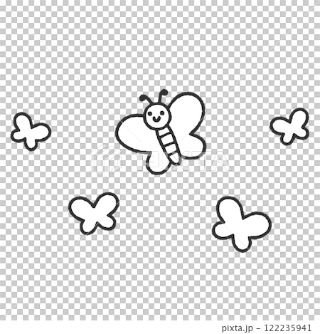 ひらひらと舞うちょうちょうの春イラスト 122235941