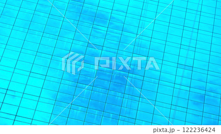 Geometric Serenity. A vibrant grid of reflective windows creating a mesmerizing pattern of symmetry and depth, painted in radiant hues of sky blue Geometric Serenity. A vibrant grid of reflective windows creating a mesmerizing pattern of symmetry and depth, painted in radiant hues of sky blue 122236424