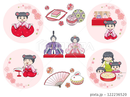 ひなまつりのイラストセット 122236520