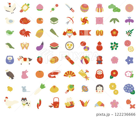 和風小物のイラストセット 和風小物のイラストセット 122236666