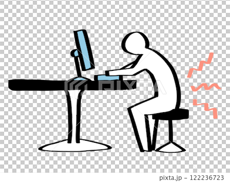 Simple human PC working posture Hunchback Simple human PC working posture Hunchback 122236723