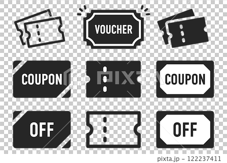 門票單色圖示素材集 門票單色圖示素材集 122237411