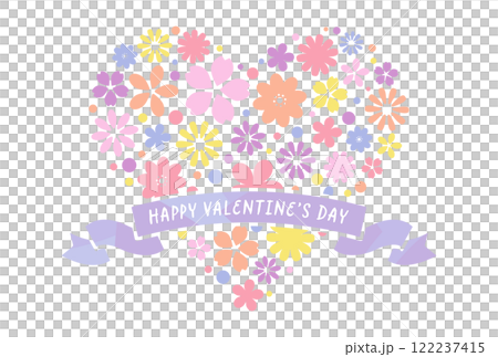 情人節心形花卉插畫 122237415