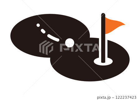 ゴルフをするシンプルアイコン 122237423