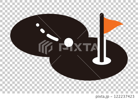 ゴルフをするシンプルアイコン 122237423