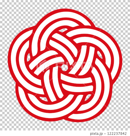 Vector illustration of plum knotted Mizuhiki with transparent background 122237842