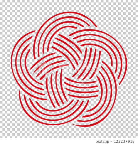 Vector illustration of plum knotted Mizuhiki with transparent background 122237919