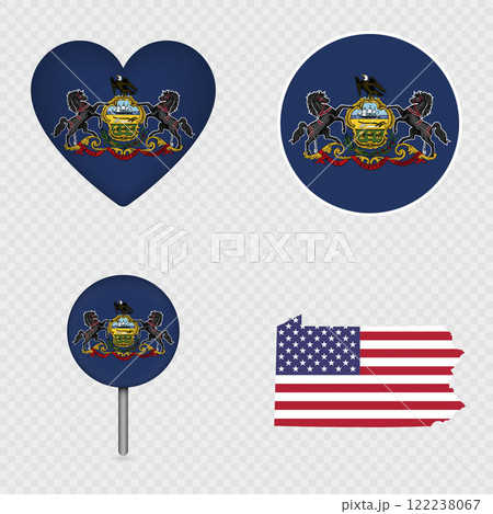 Pennsylvania State Flag Icons Pack. Vector...のイラスト素材 [122238067] - PIXTA