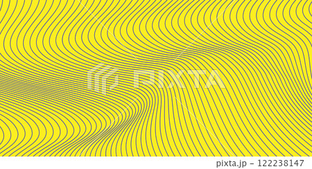 Wavy lines create a vibrant pattern on a yellow background. Vector illustration Wavy lines create a vibrant pattern on a yellow background. Vector illustration 122238147