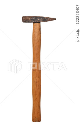 Hammer with Wooden Handle Isolated on White background. Tools. 122238407