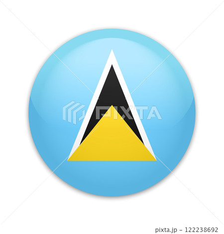 Saint Lucia national flag button pin. Saint Lucia round badge icon. Vector illustration Saint Lucia national flag button pin. Saint Lucia round badge icon. Vector illustration 122238692