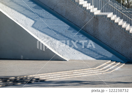 Lines, shadows and shapes on staircase, Tirana, Albania Lines, shadows and shapes on staircase, Tirana, Albania 122238732