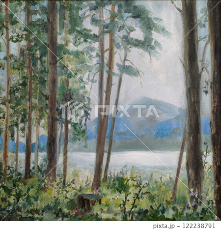 Altai Morning, etude oil painting 122238791