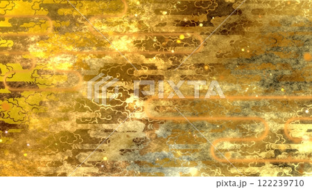 金色の和柄模様・背景 金色の和柄模様・背景 122239710