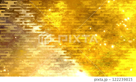 金色の和柄模様・背景 金色の和柄模様・背景 122239815