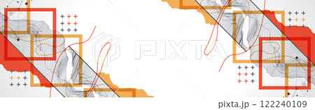 Trendy abstract wireframe background. Modern science or technology art elements. Surface illustration. 122240109