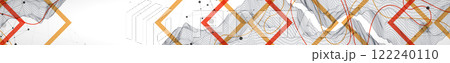 Trendy abstract wireframe background. Modern science or technology art elements. Surface illustration. 122240110