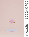 cosmic theme with alien planet, cartoon style, 3d render illustration 122240709