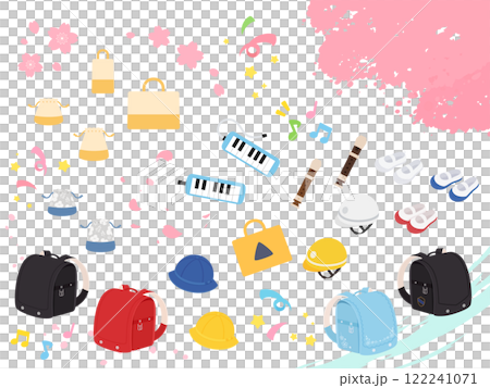 入学または卒業のイラスト素材セット 入学または卒業のイラスト素材セット 122241071