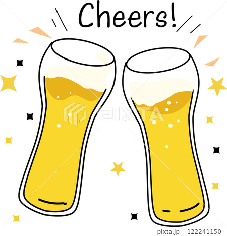 ビールで乾杯_イラスト ビールで乾杯_イラスト 122241150