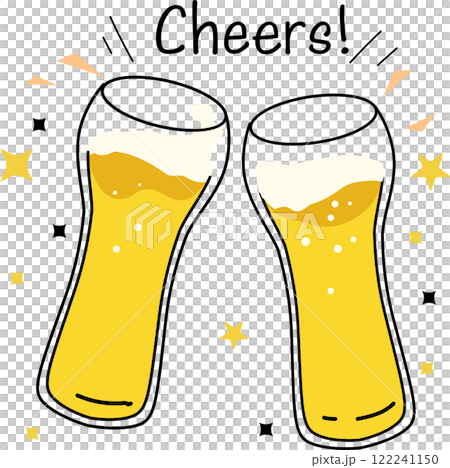 ビールで乾杯_イラスト ビールで乾杯_イラスト 122241150