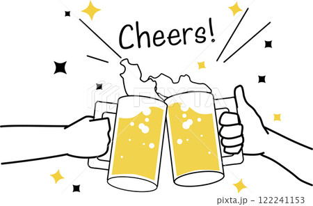 ビールで乾杯_イラスト 122241153