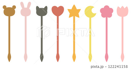 お弁当ピックのイラストセット ベクター素材 122241158