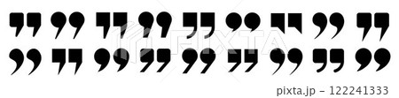 Round and square quotation marks are black on a white background. Round and square quotation marks are black on a white background. 122241333