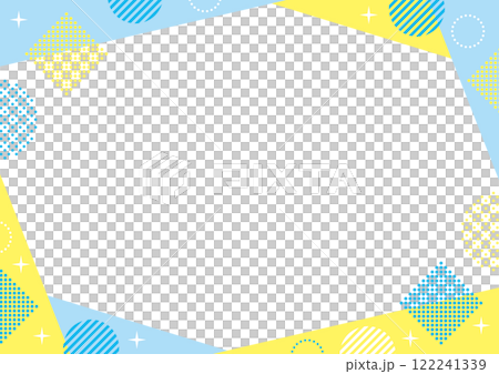 幾何学 フレーム 水色 黄色 キラキラ 幾何学 フレーム 水色 黄色 キラキラ 122241339