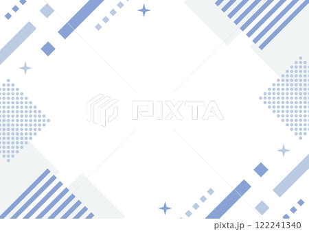 幾何学　フレーム 青　シンプル　メンフィス　キラキラ 122241340