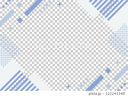 幾何学　フレーム 青　シンプル　メンフィス　キラキラ 122241340