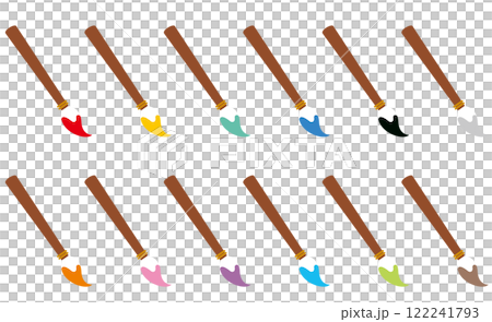 シンプルな絵筆のベクターイラストアイコンのカラフルセット シンプルな絵筆のベクターイラストアイコンのカラフルセット 122241793
