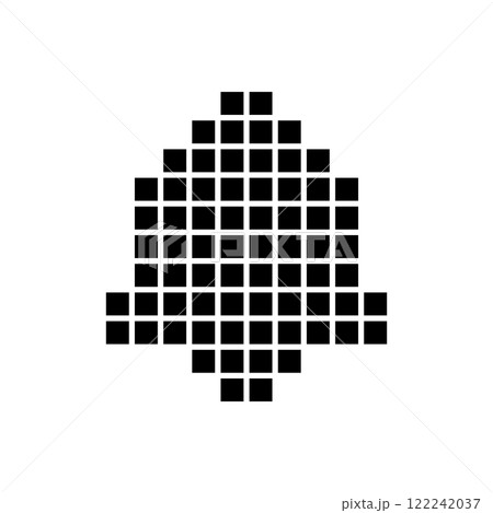 Bell symbol. Vector illustration. Simple pixel art and dot style.  122242037