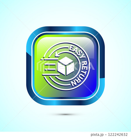 Easy return icon design illustration, Easy return label for product packaging. Button design 122242632