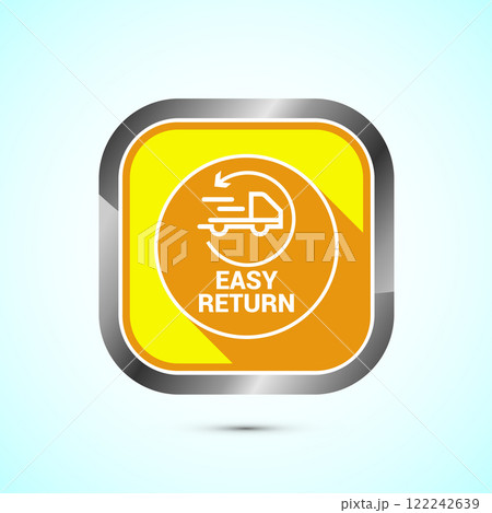 Easy return icon design illustration, Easy return label for product packaging. Button design Easy return icon design illustration, Easy return label for product packaging. Button design 122242639