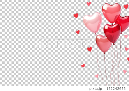 A bunch of balloons with hearts on them A bunch of balloons with hearts on them 122242653