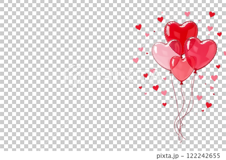 A bunch of balloons with hearts on them A bunch of balloons with hearts on them 122242655