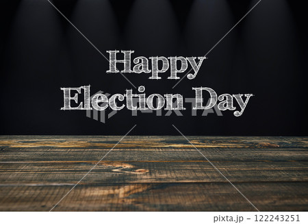 Black background with white letters that say Happy Election Day Black background with white letters that say Happy Election Day 122243251