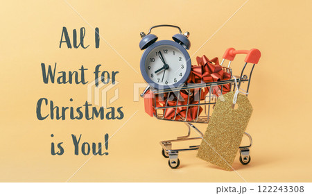 Shopping cart with a clock Shopping cart with a clock 122243308