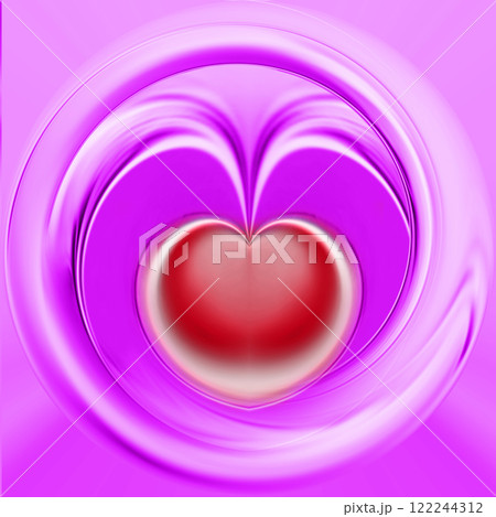 Red heart on a pink background. Valentine's Day red. Red heart on a pink background. Valentine's Day red. 122244312