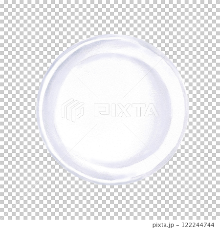White porcelain plate for the second course. Isolated watercolor illustration for the design of a cookbook, gastronomic magazine, restaurant menu. White porcelain plate for the second course. Isolated watercolor illustration for the design of a cookbook, gastronomic magazine, restaurant menu. 122244744
