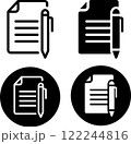 ペンとテキストファイル　アイコンセット 122244816
