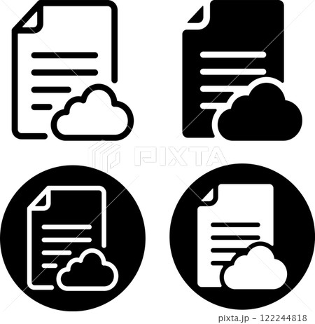 クラウド テキストファイル アイコンセット クラウド テキストファイル アイコンセット 122244818